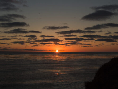 Por do sol no mar em Sunset Cliffs San Diego