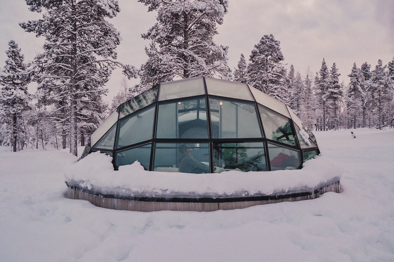 Neve inverno Hotel Iglu de vidro - Kakslauttanen Arctic Resort